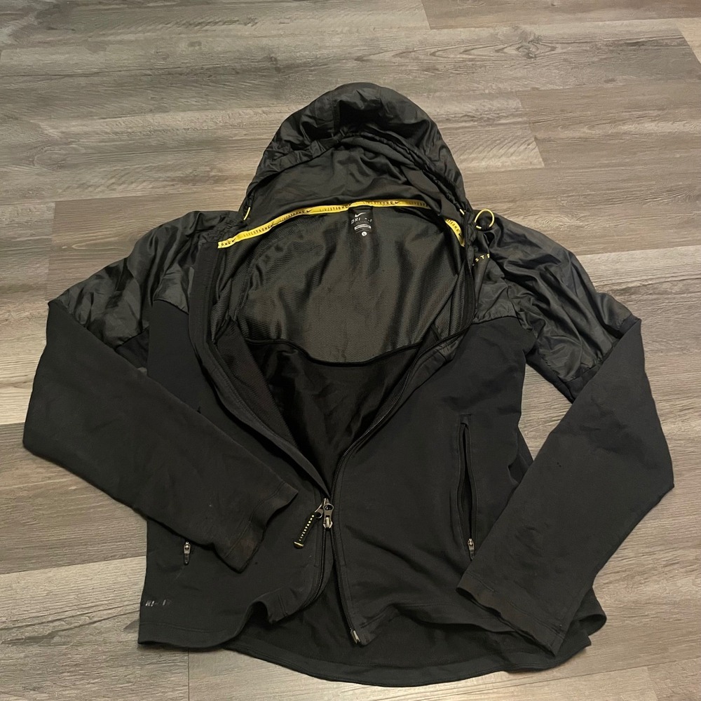 Nike Livestrong Dri-FIT Full Zip Hooded Jacket Mens Large Black Track